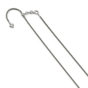 1.5mm 14k White Gold Adjustable Solid Wheat Chain Necklace, 22 Inch